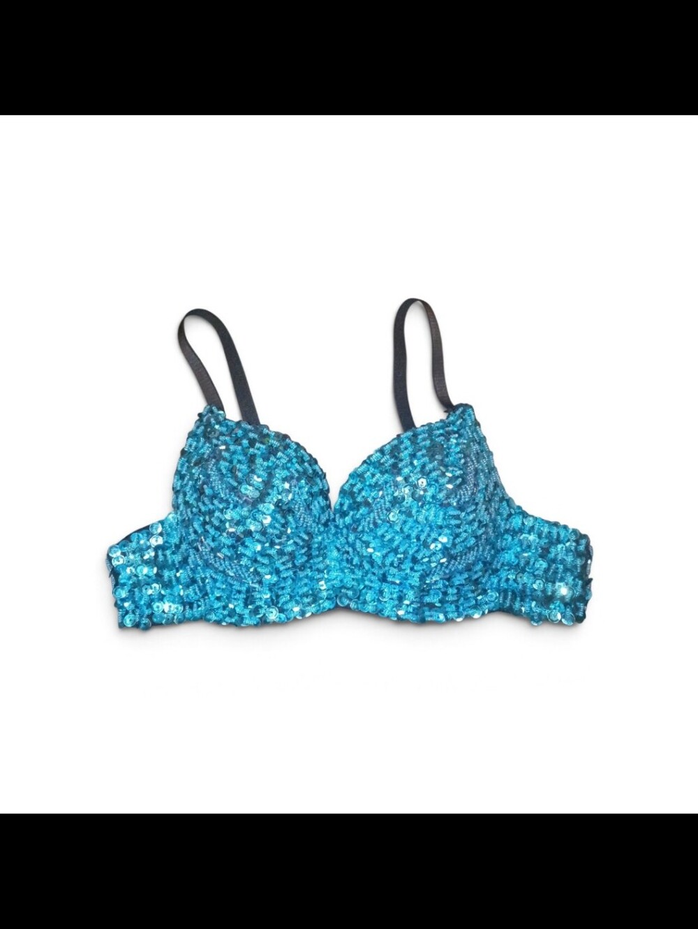 Iheartraves y2k blue turquoise sequence bra top
